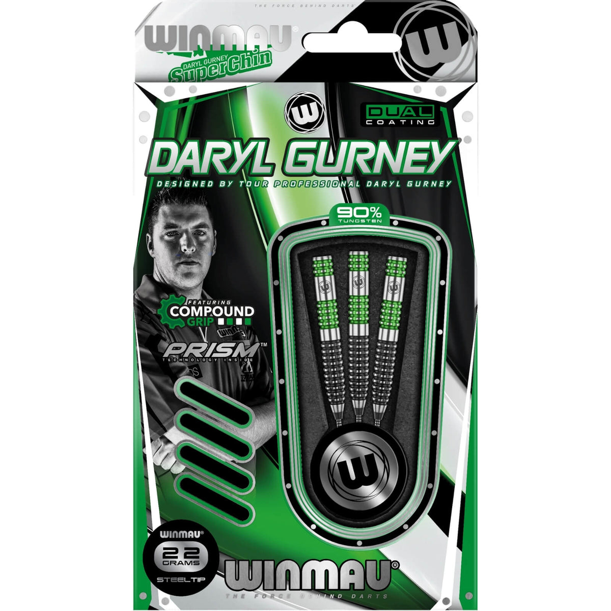 Darts - Winmau - Daryl Gurney Darts - Steel Tip - 90% Tungsten - 22g 24g 