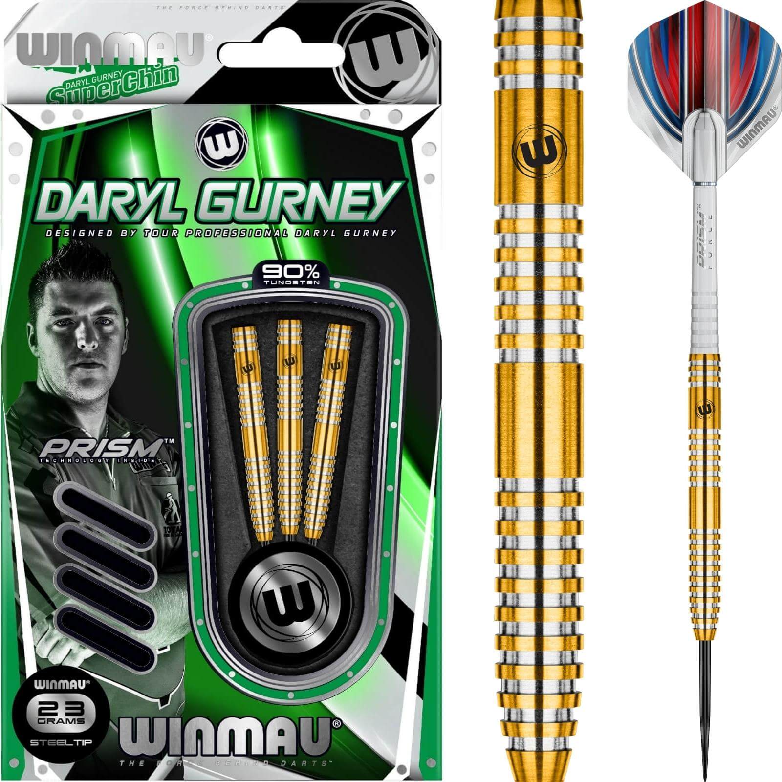 Darts - Winmau - Daryl Gurney Darts - Steel Tip - 90% Tungsten - 23g 25g 