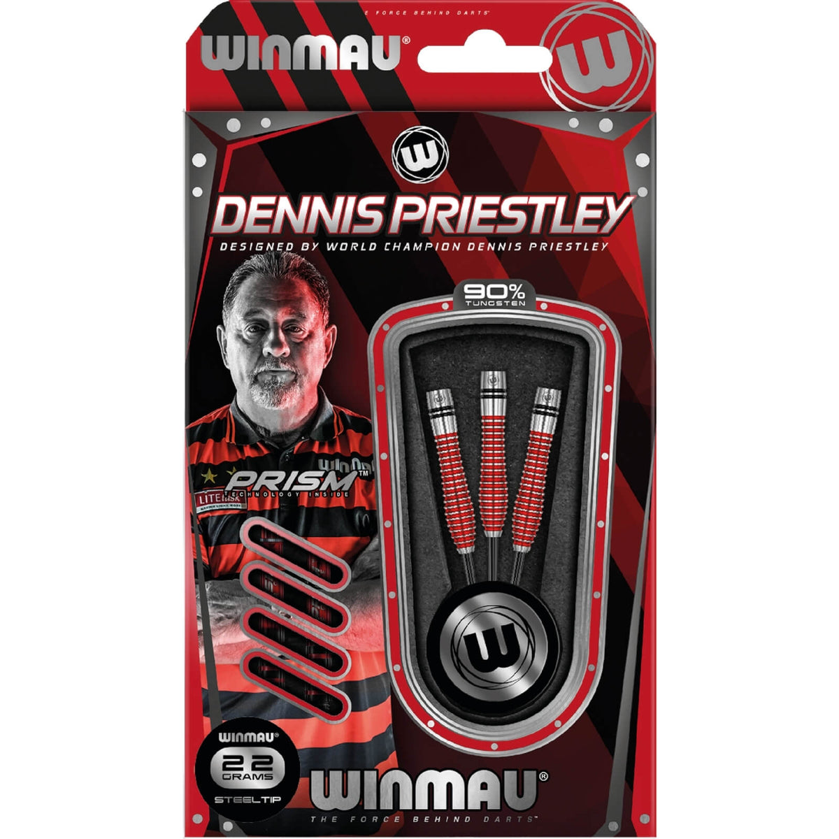 Darts - Winmau - Dennis Priestley Special Edition Darts - Steel Tip - 90% Tungsten - 22g 24g 