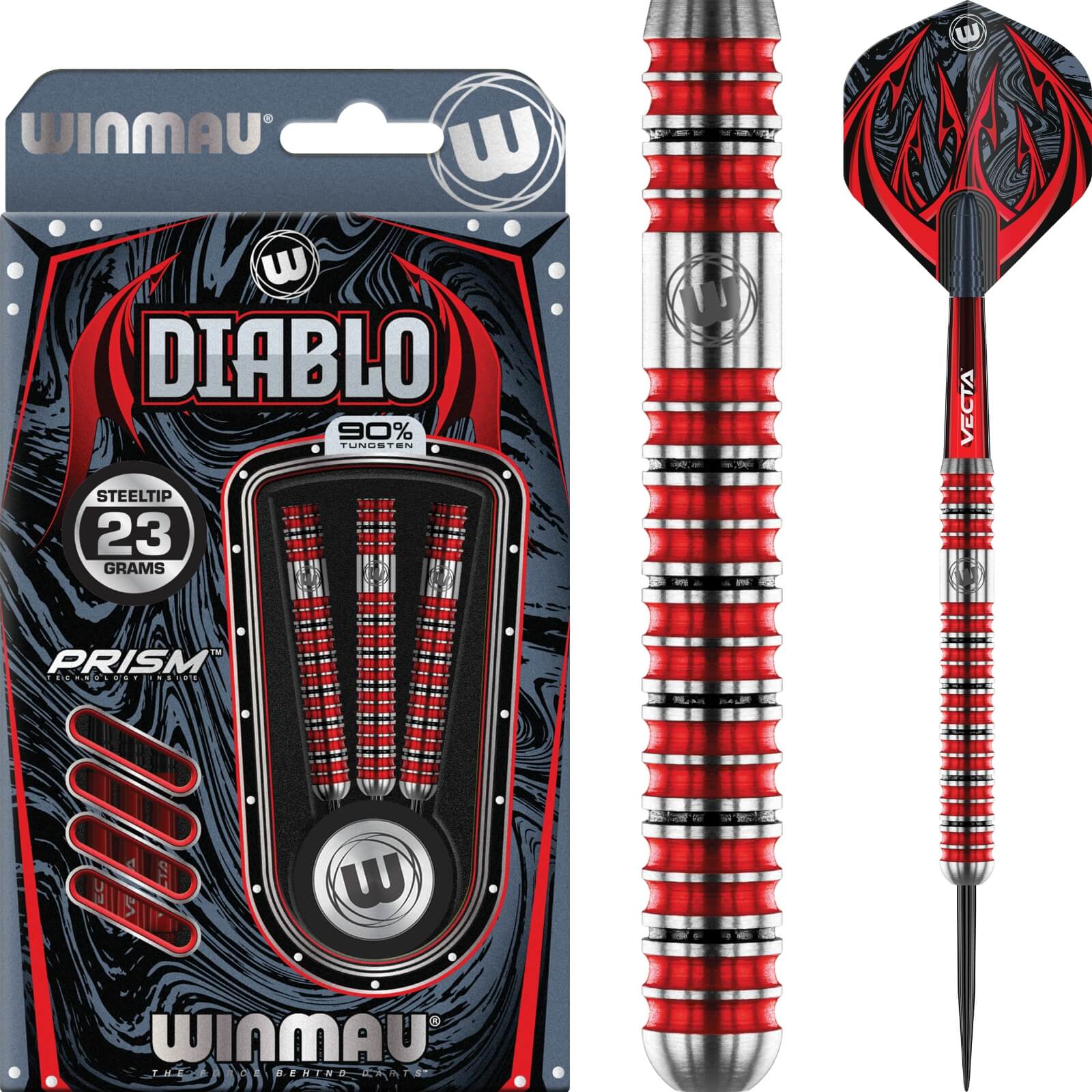 Darts - Winmau - Diablo Darts - Steel Tip - 90% Tungsten - 22g 23g 24g 25g 