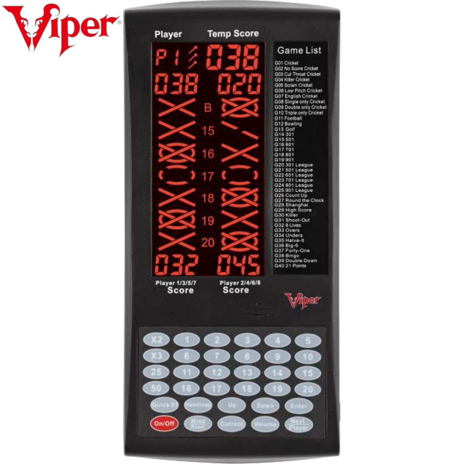 Training Accessories - Viper - ProScore Electronic Dart Scorer - 40 Games 