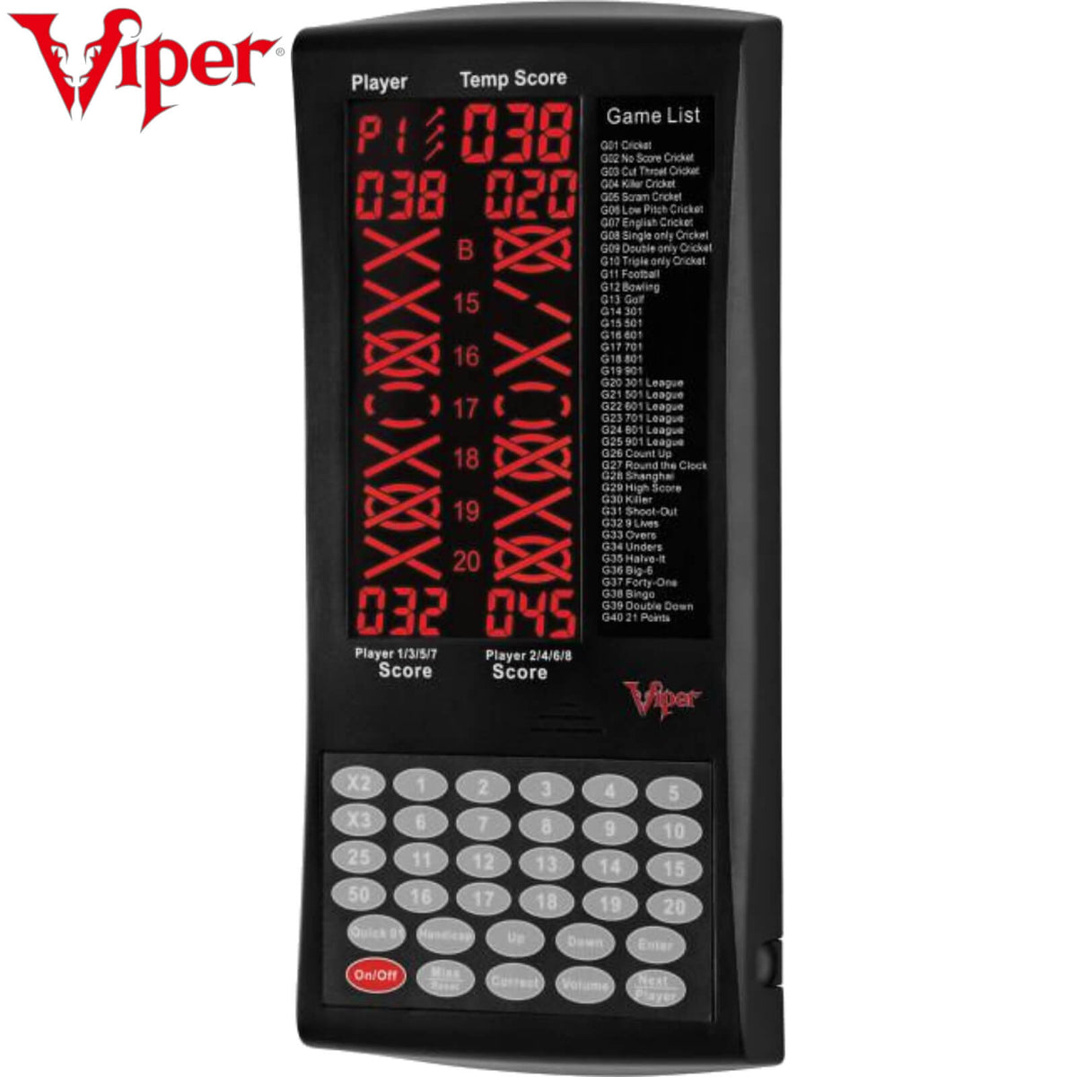 Training Accessories - Viper - ProScore Electronic Dart Scorer - 40 Games 