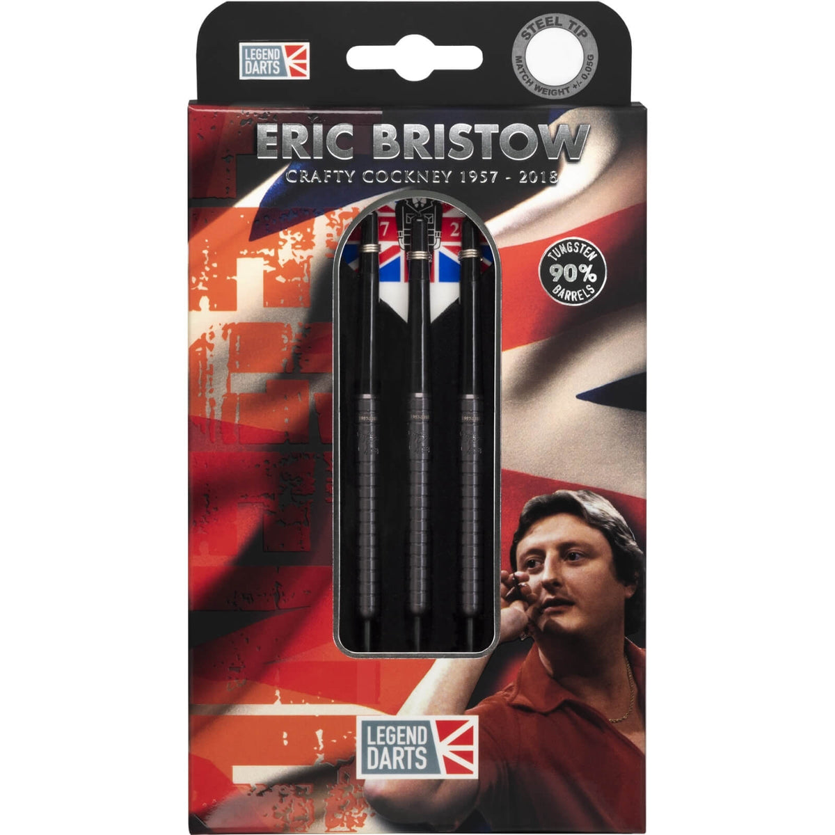 Darts - Legend Darts - Eric Bristow Black Darts - Steel Tip - 90% Tungsten - 22g 24g 26g 