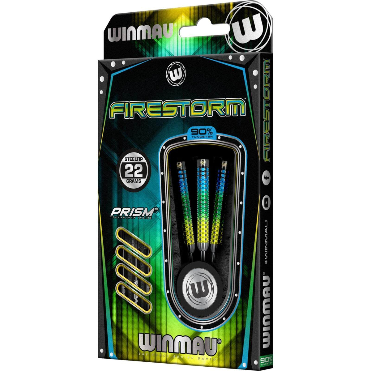 Darts - Winmau - Firestorm Darts - Steel Tip - 90% Tungsten - 22g 23g 24g 26g 28g