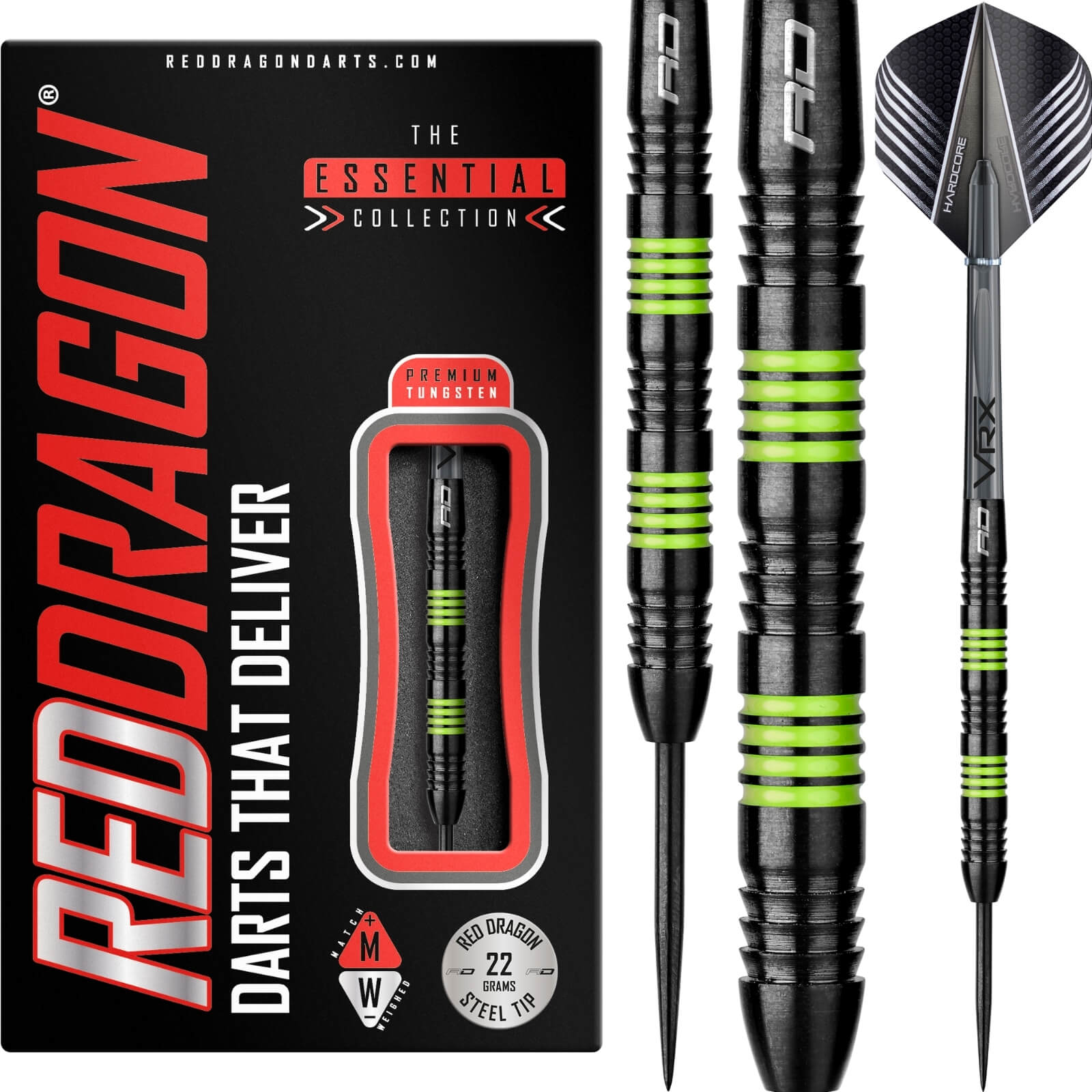 Darts - Red Dragon - Freestyle Darts - Steel Tip - 90% Tungsten - 22g 24g 