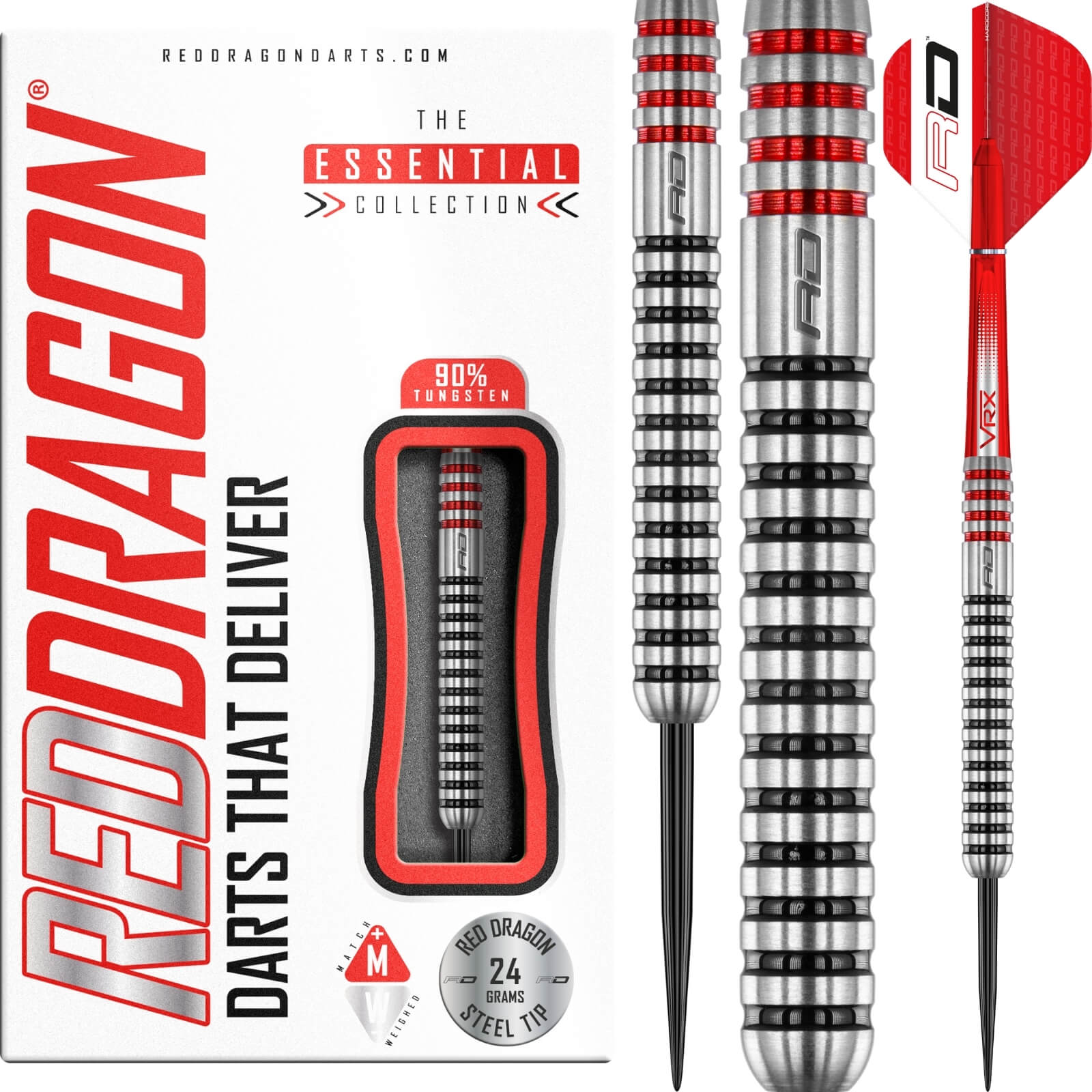 Darts - Red Dragon - GT3's Darts - Steel Tip - 90% Tungsten - 22g 24g 26g 