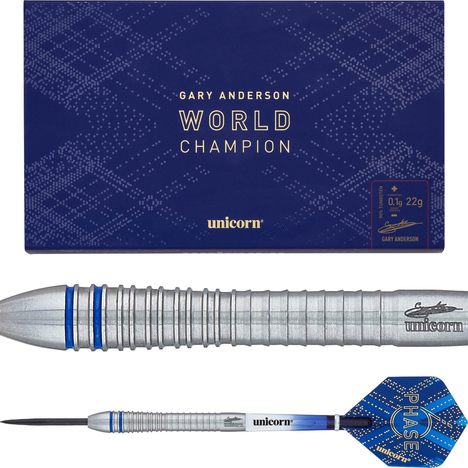 Darts - Unicorn - Gary Anderson Phase 6 Darts - Steel Tip - 90% Tungsten - 21g 22g 23g 24g 25g 