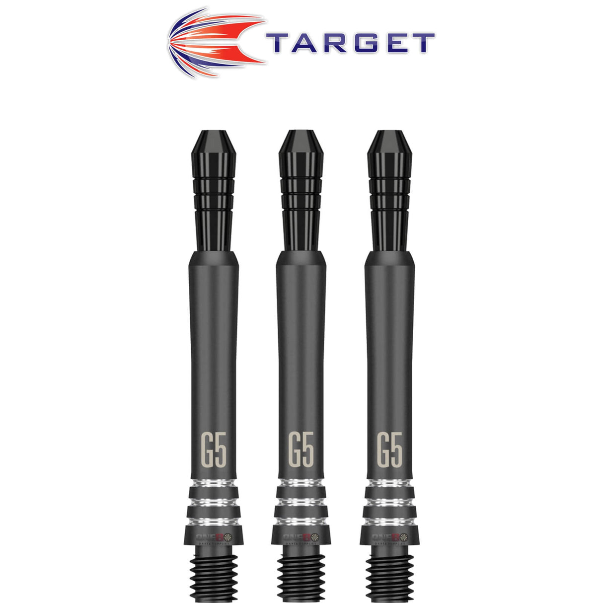 Target - Phil Taylor Power Gen 5 Black Titanium Dart Shafts - Intermediate (37.9mm)