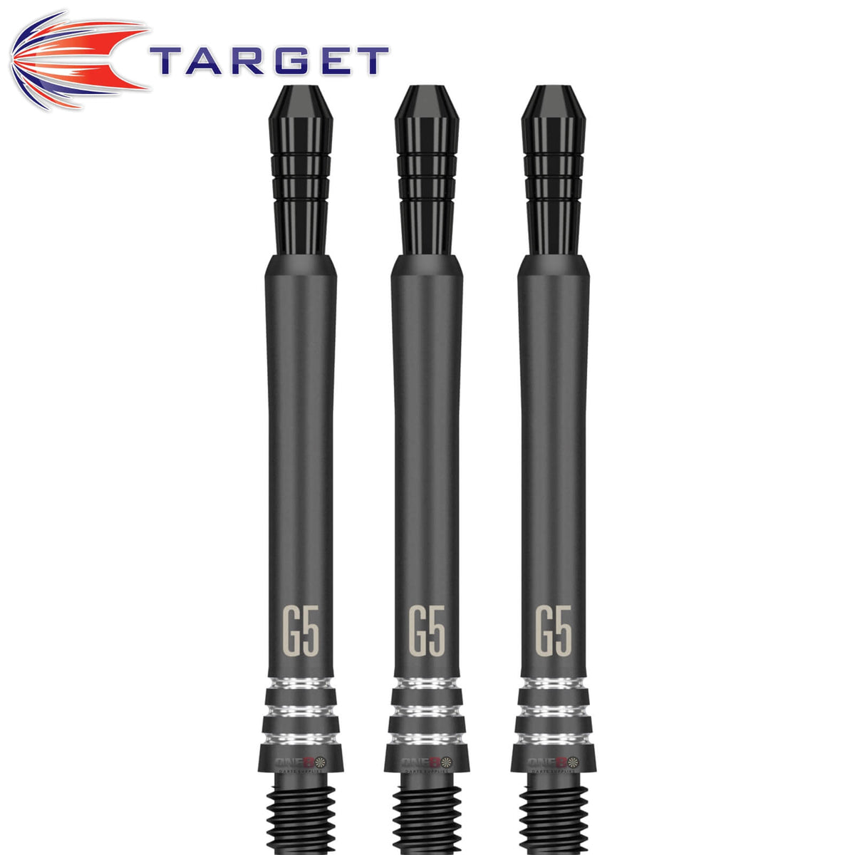 Dart Shafts - Target - Phil Taylor Power Gen 5 Black Titanium Dart Shafts Medium (44.2mm)