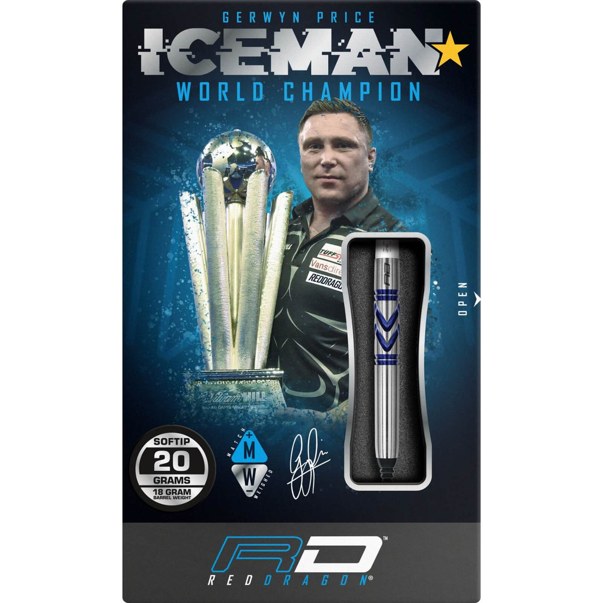 Darts - Red Dragon - Gerwyn Price Avalanche Pro Darts - Soft Tip - 90% Tungsten - 20g 