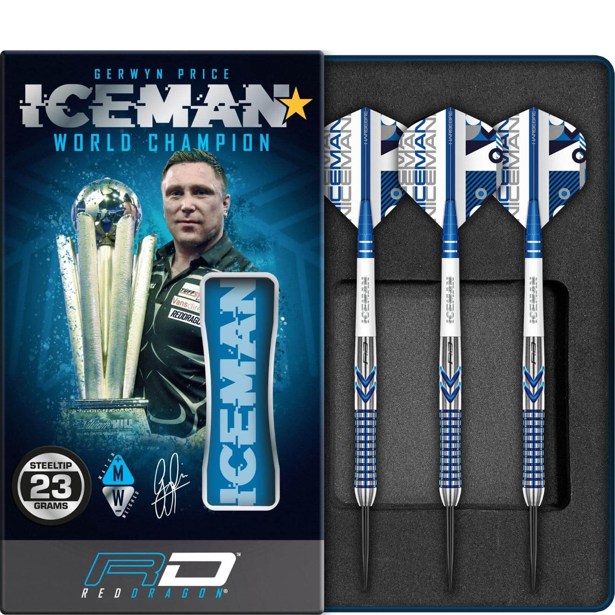 Darts - Red Dragon - Gerwyn Price Contour Darts - Steel Tip - 90% Tungsten - 21g 23g 25g 