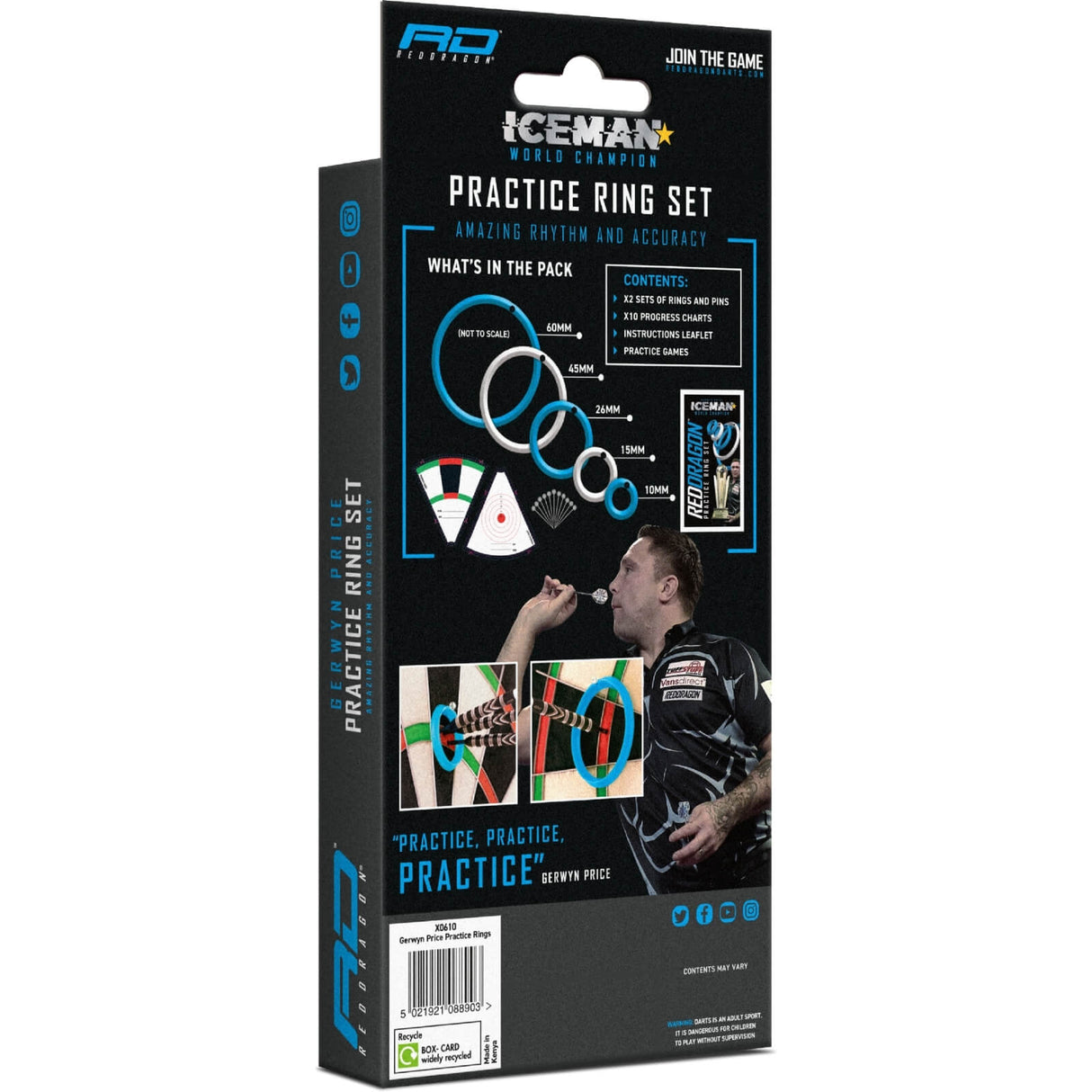 Red Dragon - Gerwyn "Iceman" Price - Darts Practice Rings -