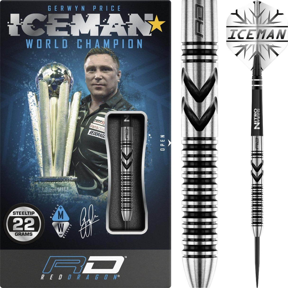 Red Dragon - Gerwyn Price Thunderbolt Darts - 90% Tungsten - 22g 24g -