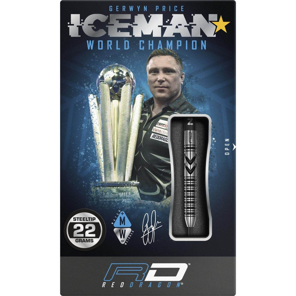 Darts - Red Dragon - Gerwyn Price Thunderbolt Darts - Steel Tip - 90% Tungsten - 22g 24g 