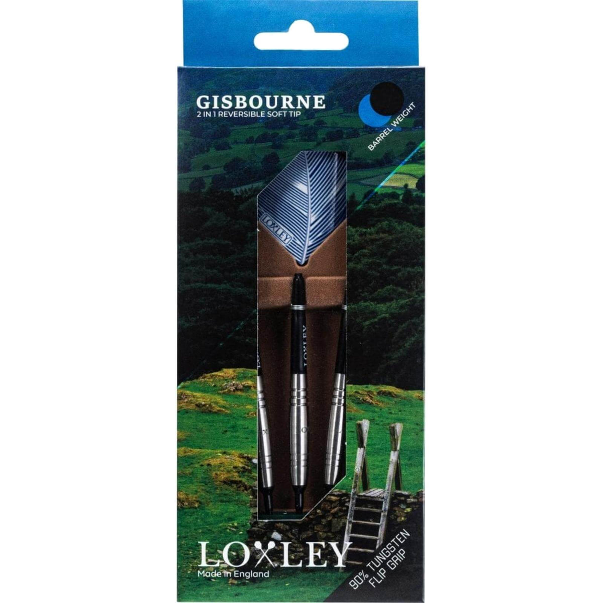 Darts - Loxley - Gisbourne Darts - Flip Grip - Soft Tip - 90% Tungsten - 18g 