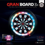Gran Darts - GranBoard 3s - Bluetooth Electronic LED Soft Tip Dartboard - Special Edition White -