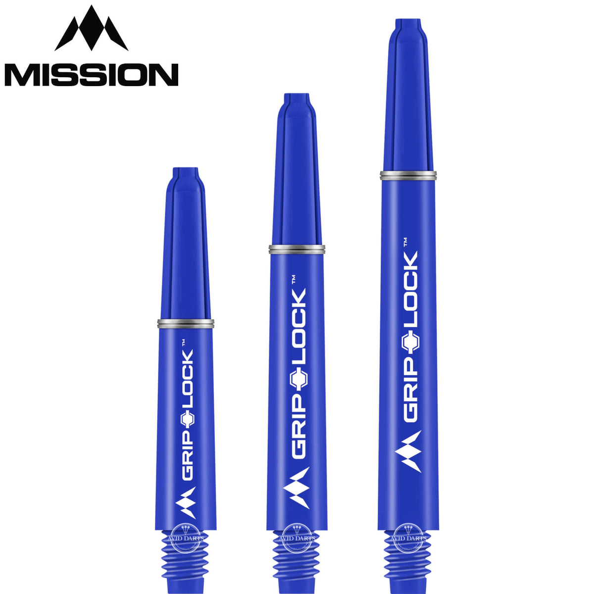 Dart Shafts - Mission - GripLock Nylon Dart Shafts Short (34mm) / Blue