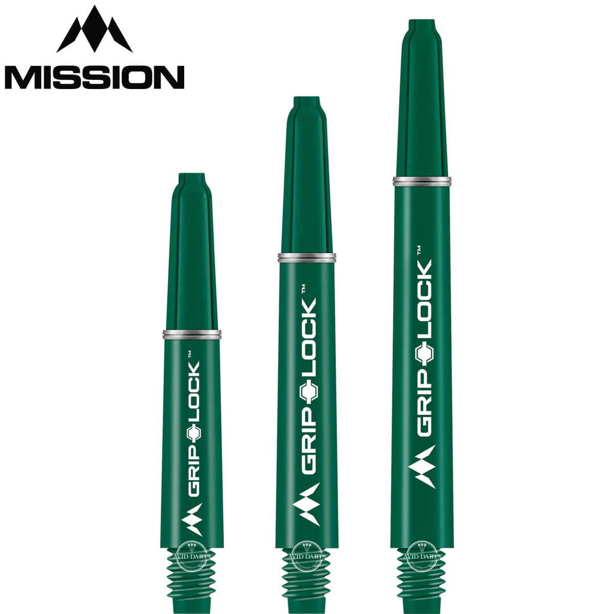 Dart Shafts - Mission - GripLock Nylon Dart Shafts Short (34mm) / Green