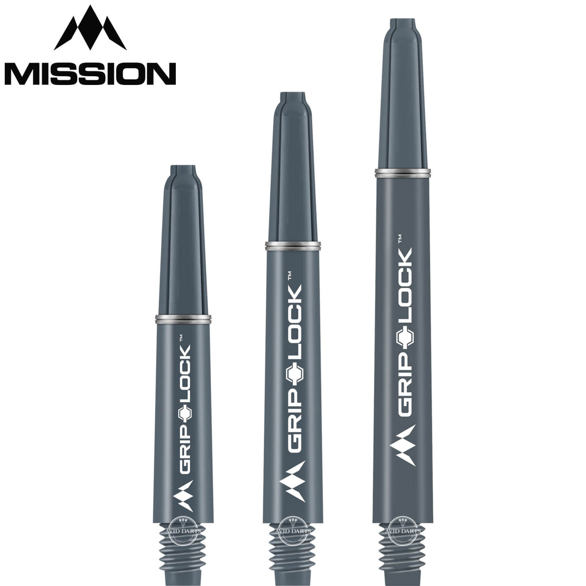 Dart Shafts - Mission - GripLock Nylon Dart Shafts Short (34mm) / Grey