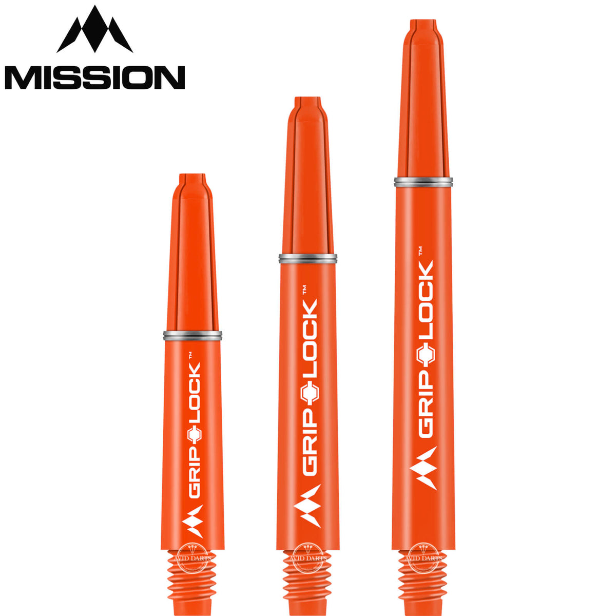 Dart Shafts - Mission - GripLock Nylon Dart Shafts Short (34mm) / Orange