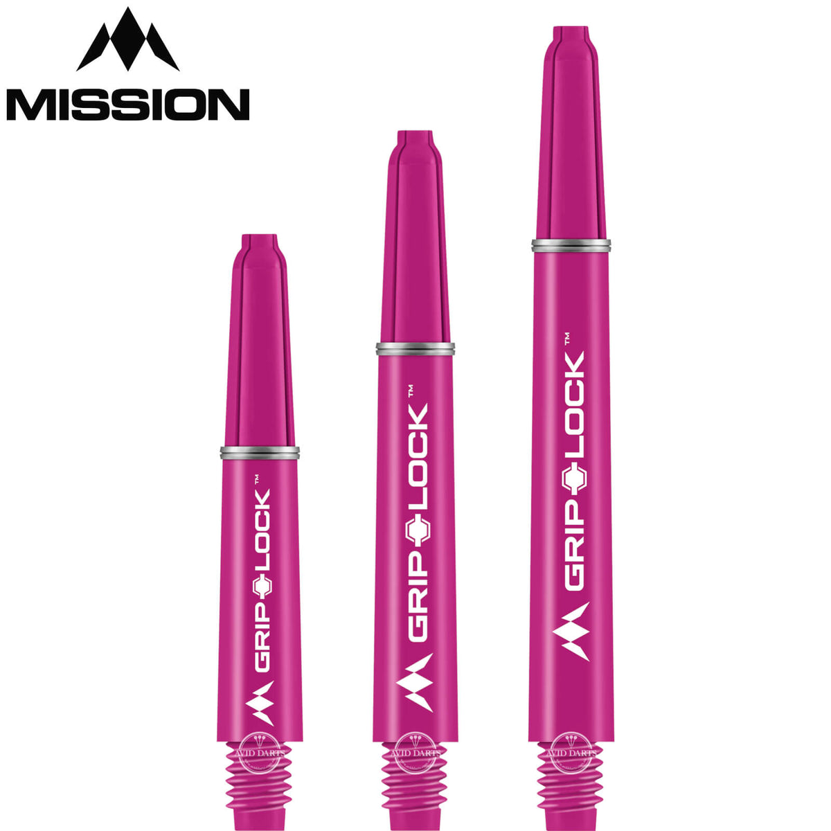 Dart Shafts - Mission - GripLock Nylon Dart Shafts Short (34mm) / Pink