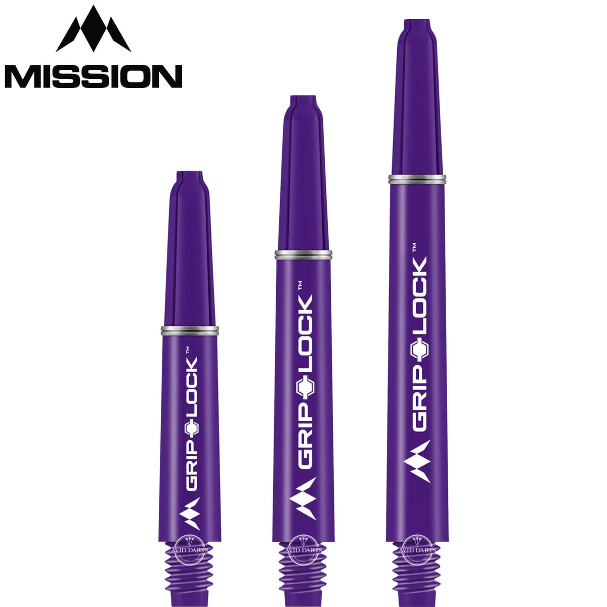 Dart Shafts - Mission - GripLock Nylon Dart Shafts Short (34mm) / Purple