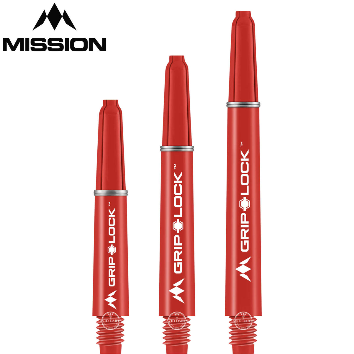 Dart Shafts - Mission - GripLock Nylon Dart Shafts Short (34mm) / Red