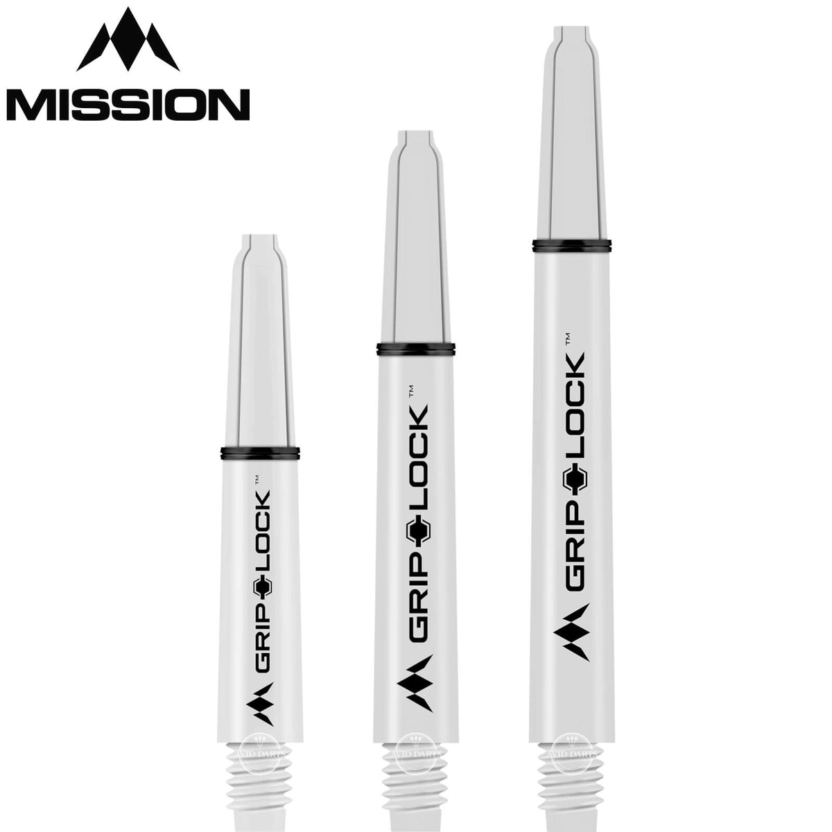 Dart Shafts - Mission - GripLock Nylon Dart Shafts Short (34mm) / White