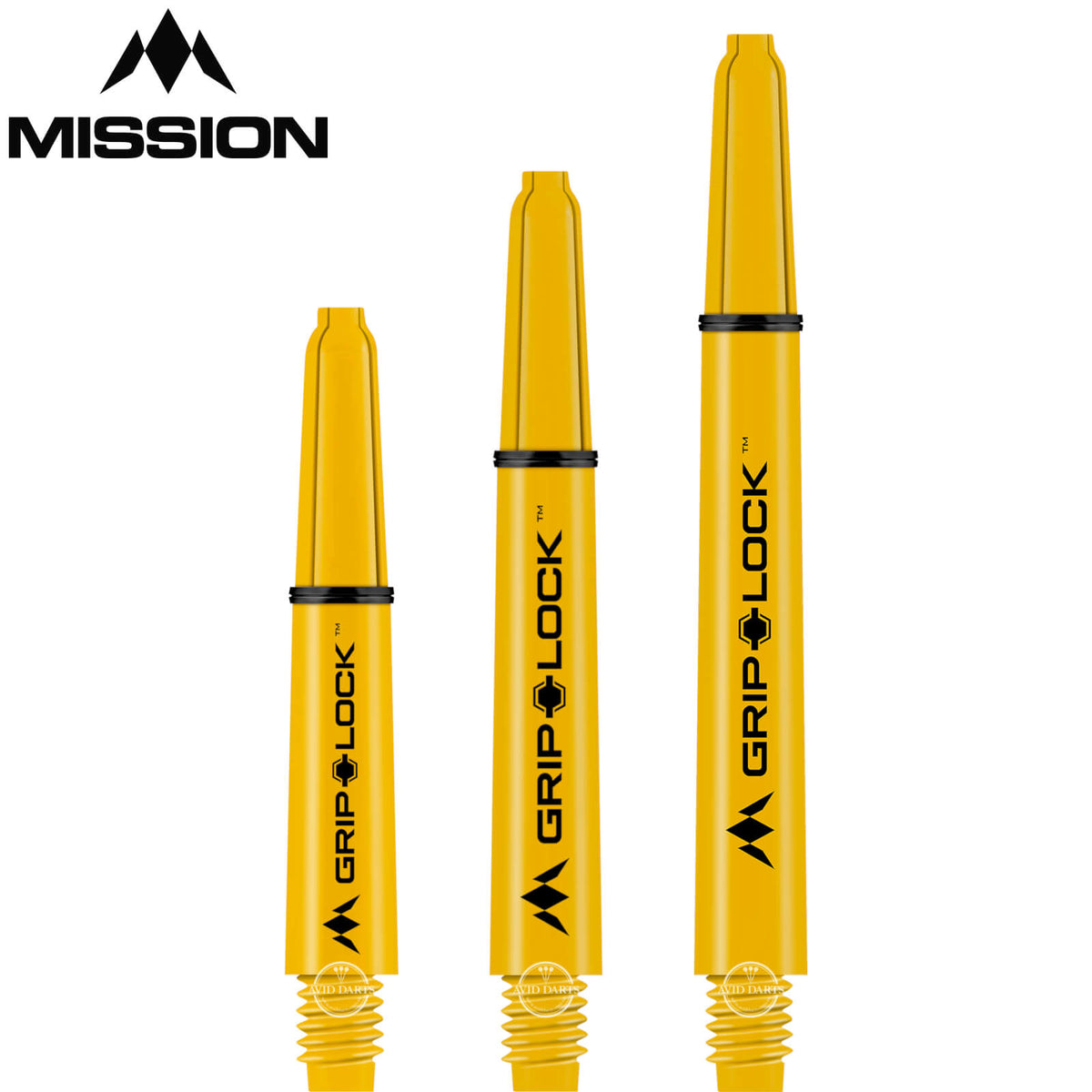 Dart Shafts - Mission - GripLock Nylon Dart Shafts Short (34mm) / Yellow