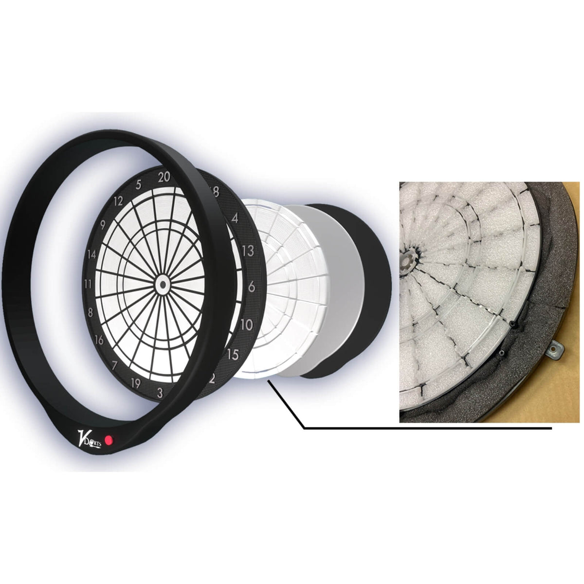 Dartboards - VDarts - H3 - Bluetooth Electronic Soft Tip Dartboard - White 