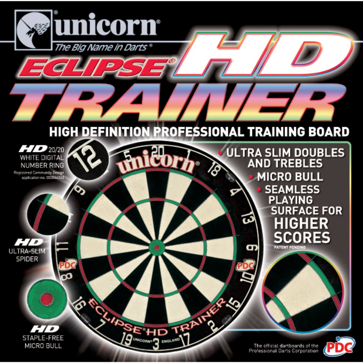 Dartboards - Unicorn - Eclipse HD Trainer Dartboard 