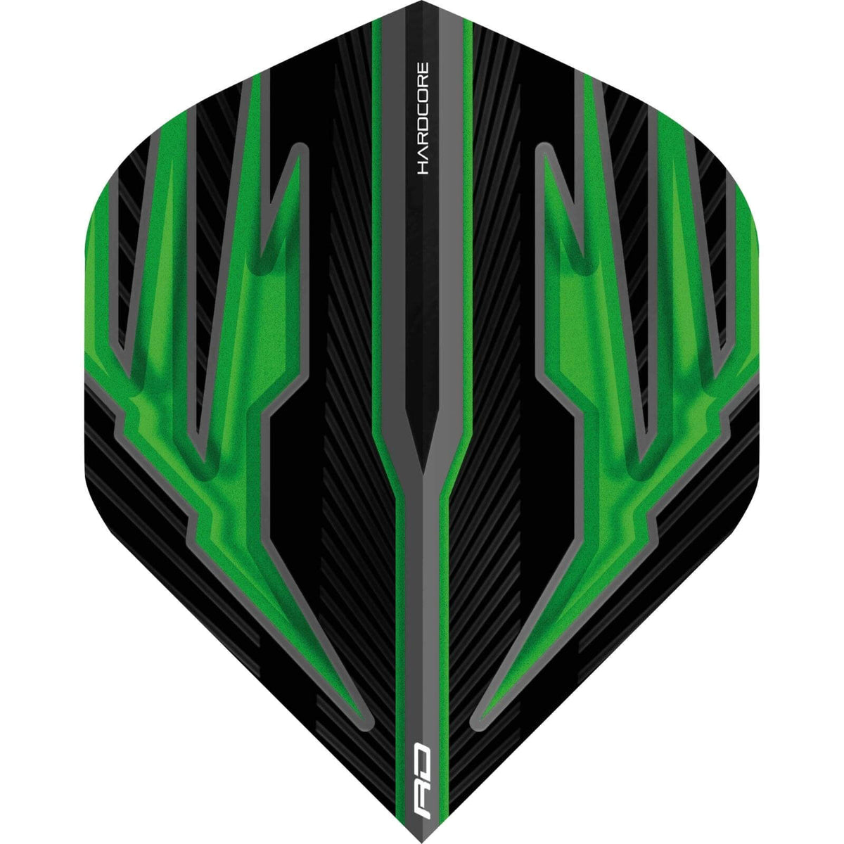 Dart Flights - Red Dragon - Hardcore Radical Black - Big Wing Dart Flights Green