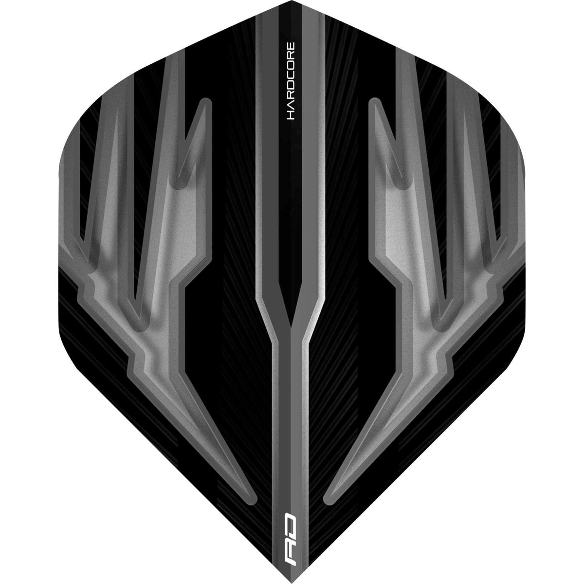 Dart Flights - Red Dragon - Hardcore Radical Black - Big Wing Dart Flights Grey