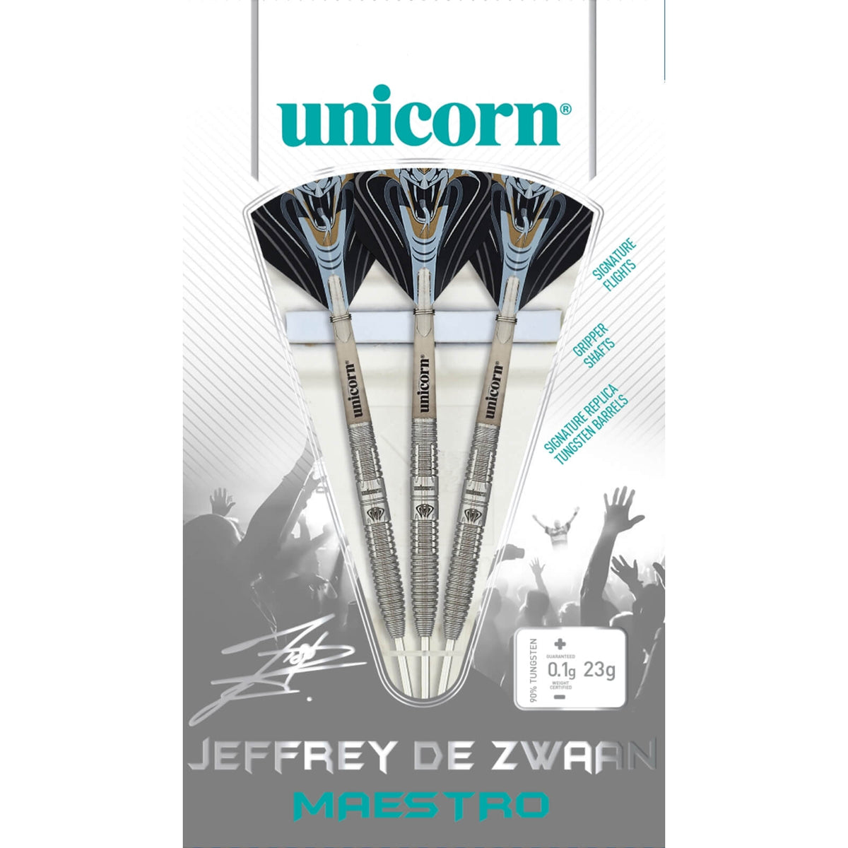Darts - Unicorn - Jeffrey De Zwaan Darts - Steel Tip - 90% Tungsten - 23g 25g 