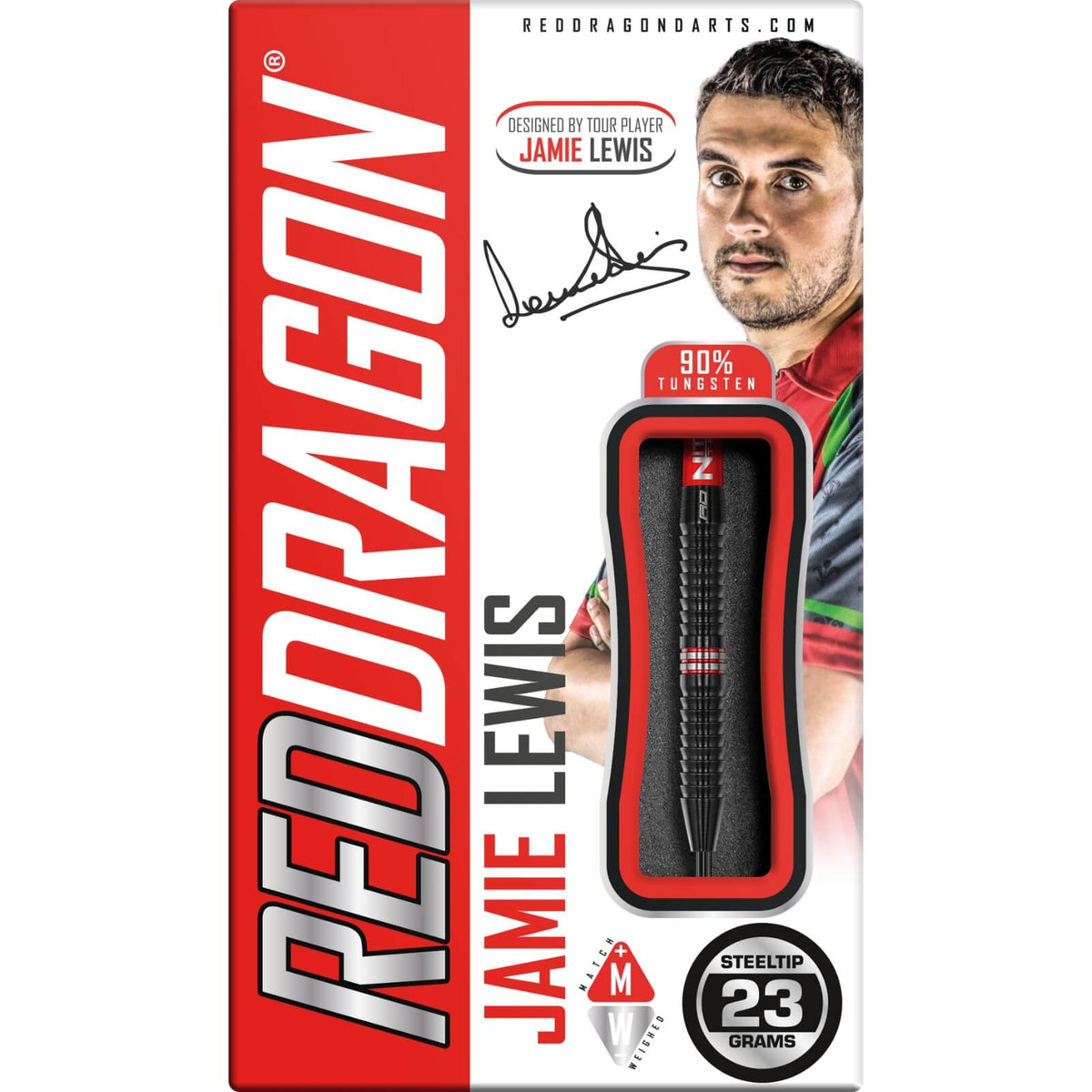 Darts - Red Dragon - Jamie Lewis SE Darts - Steel Tip - 90% Tungsten - 23g 25g 
