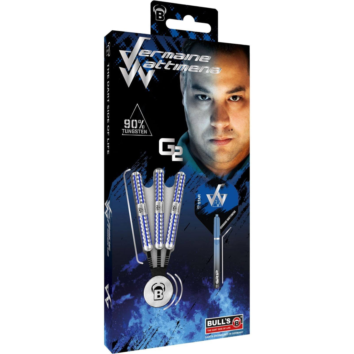 Darts - BULL&#39;S - Jermaine Wattimena G2 Darts - Steel Tip - 90% Tungsten - 22g 24g 