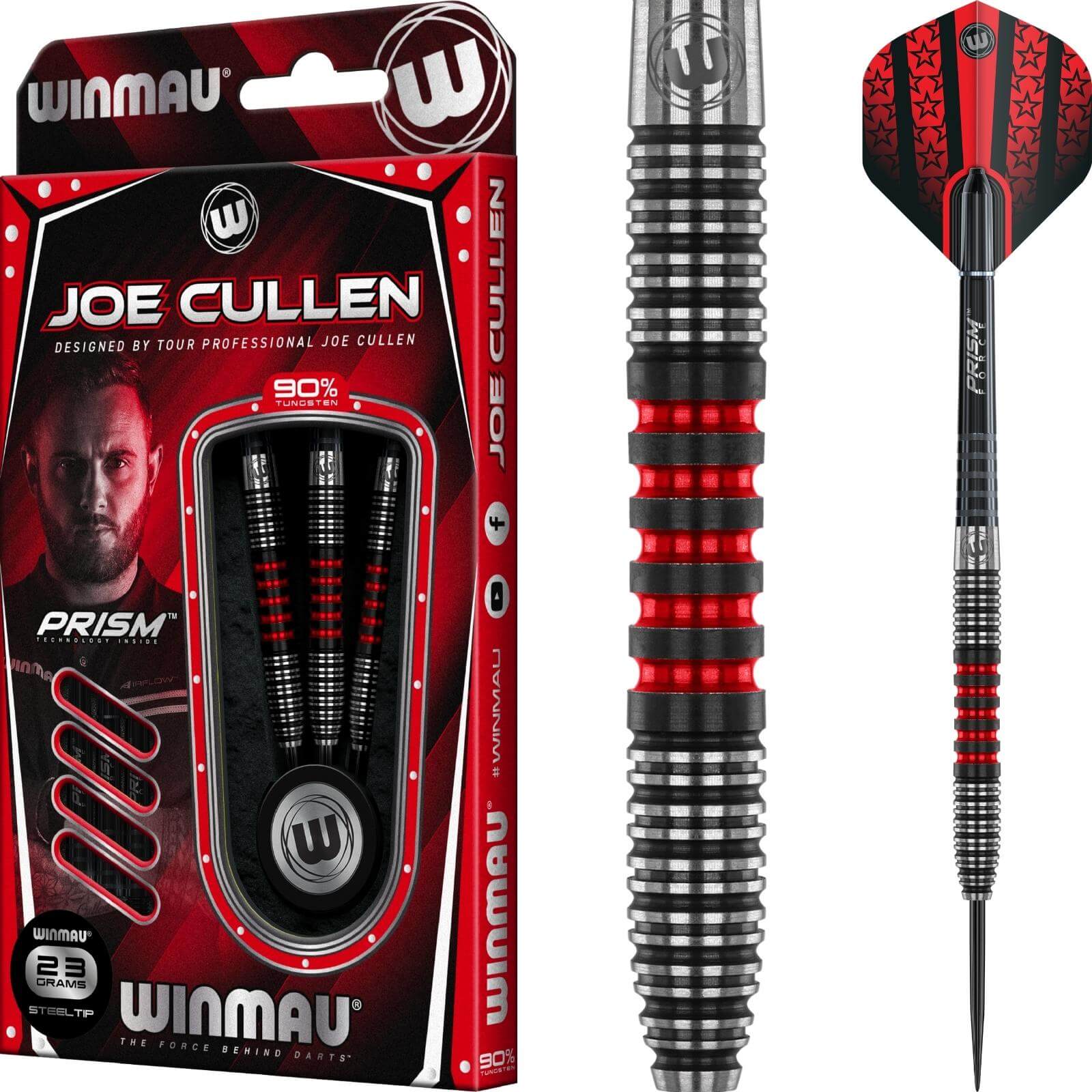 Darts - Winmau - Joe Cullen Darts - Steel Tip - 90% Tungsten - 21g 23g 25g 