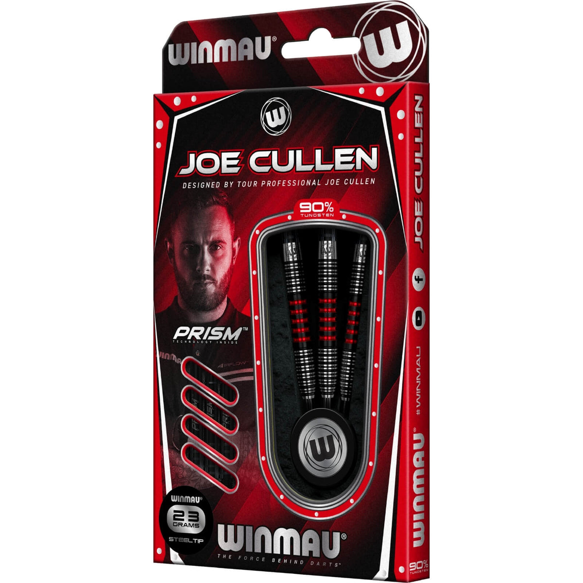 Darts - Winmau - Joe Cullen Darts - Steel Tip - 90% Tungsten - 21g 23g 25g 