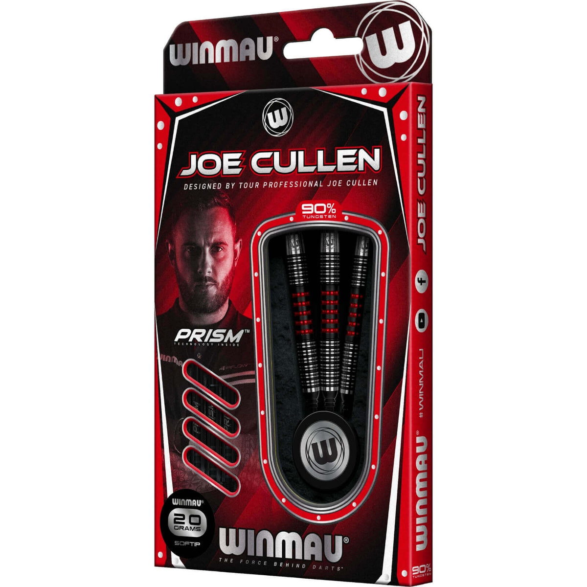 Darts - Winmau - Joe Cullen Darts - Soft Tip - 90% Tungsten - 20g 