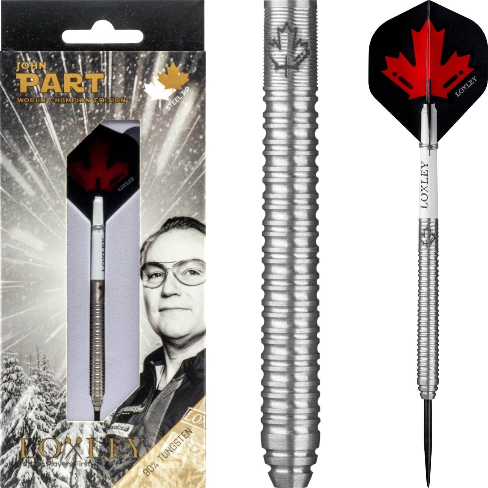 Darts - Loxley - John Part Darts - Steel Tip - 90% Tungsten - 22g 24g 26g 
