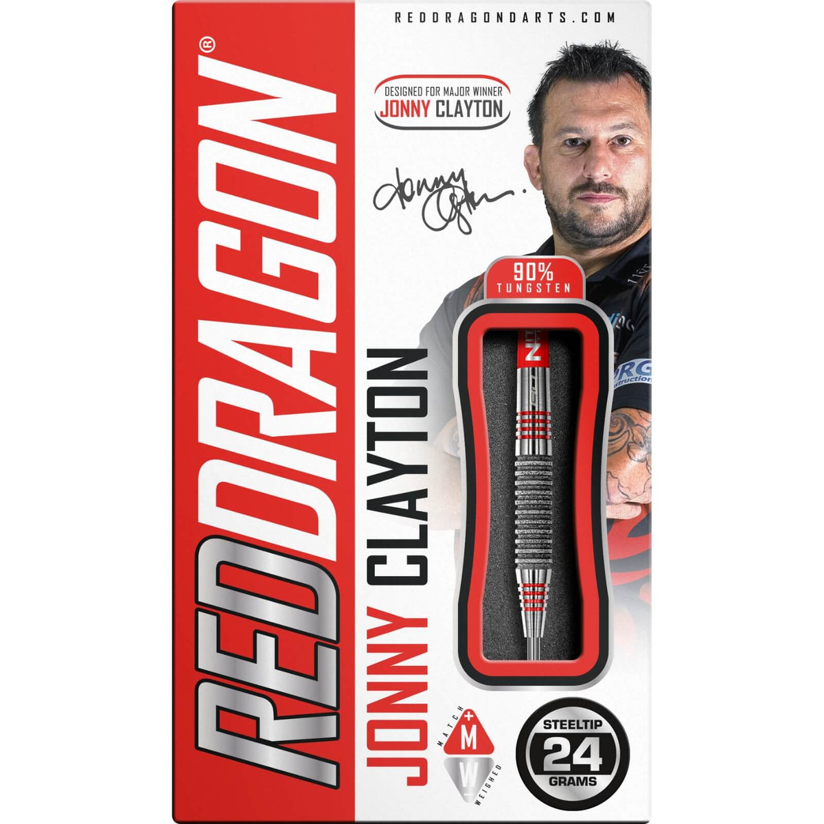 Darts - Red Dragon - Jonny Clayton Element Darts - Steel Tip - 90% Tungsten - 24g 