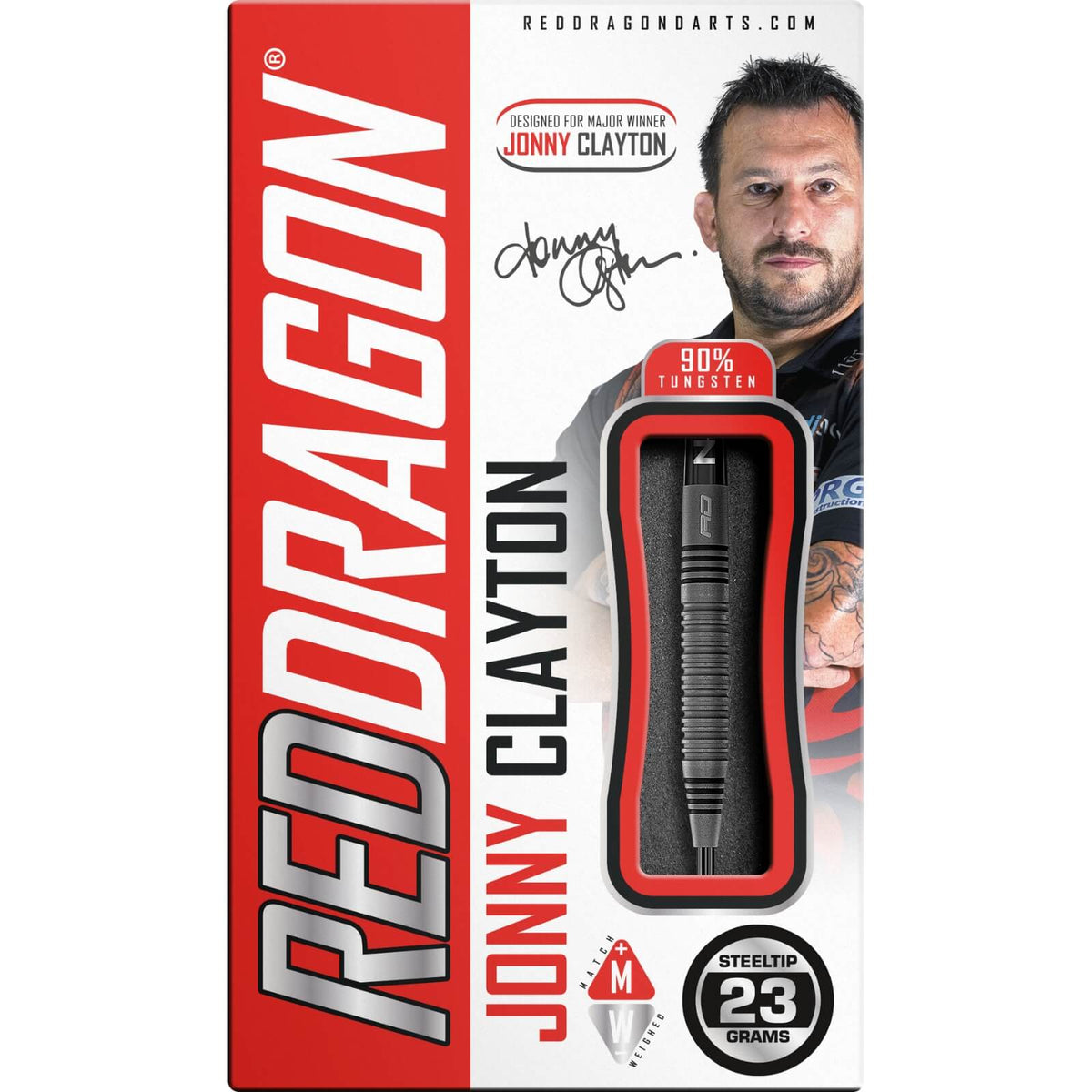Darts - Red Dragon - Jonny Clayton Oxide Darts - Steel Tip - 90% Tungsten - 23g 25g 