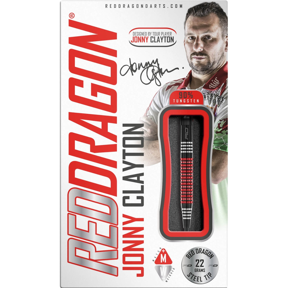 Darts - Red Dragon - Jonny Clayton SE Darts - Steel Tip - 90% Tungsten - 22g 24g 