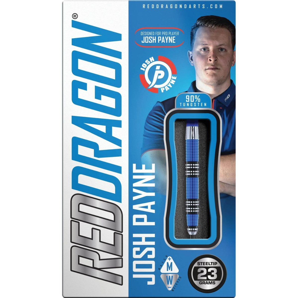 Darts - Red Dragon - Josh Payne Darts - Steel Tip - 90% Tungsten - 23g 