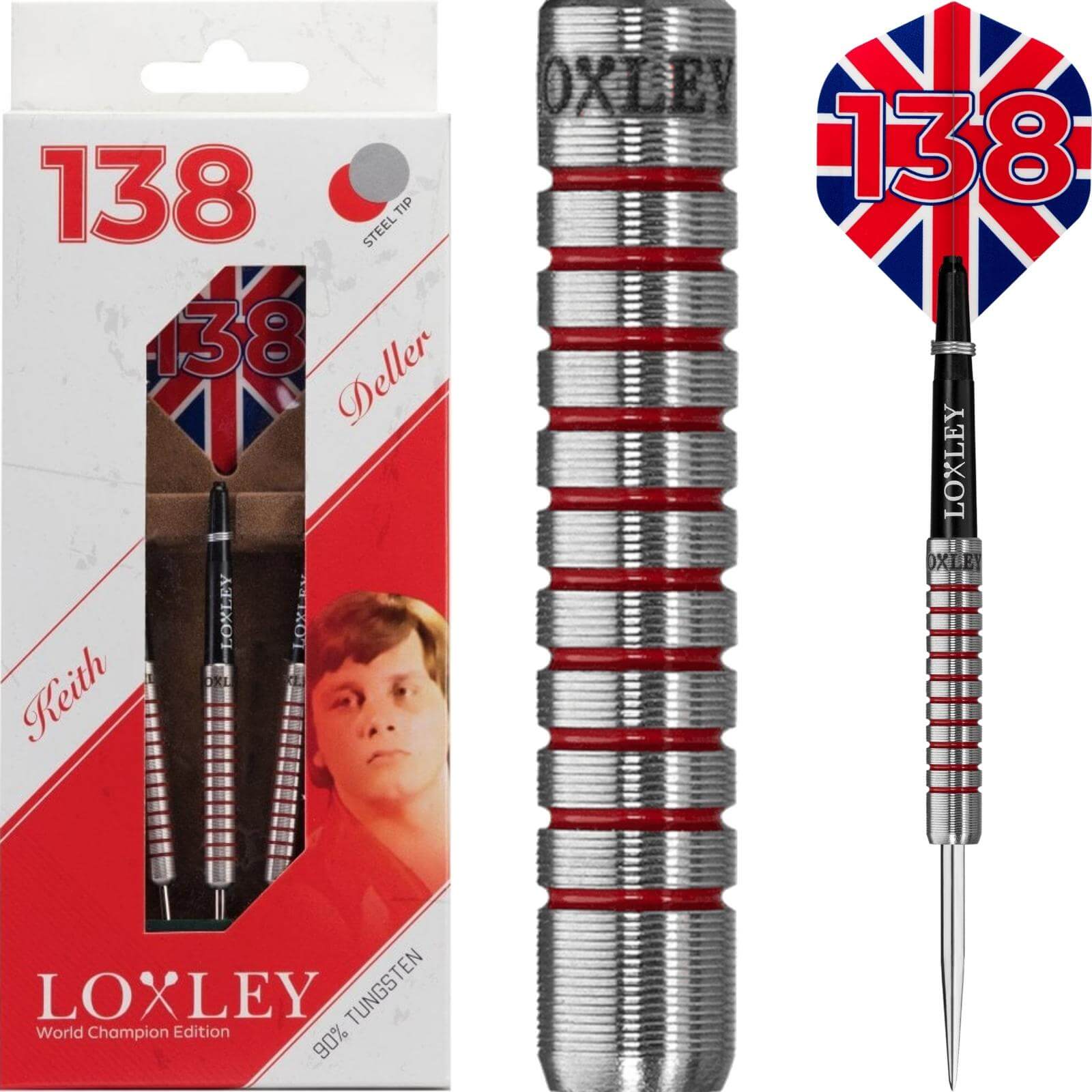 Darts - Loxley - Keith Deller Darts - Steel Tip - 90% Tungsten - 19g 21g 23g 
