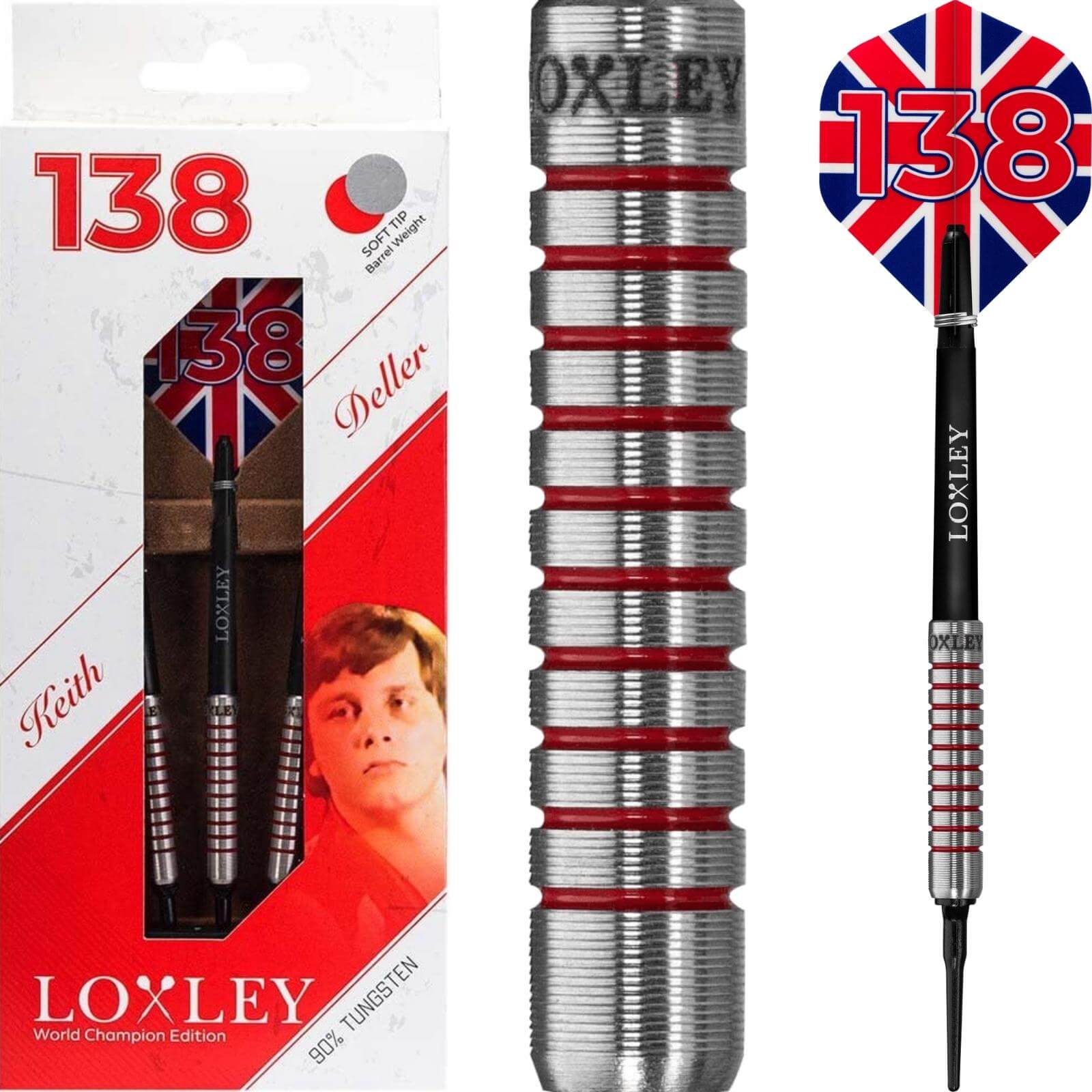 Darts - Loxley - Keith Deller Darts - Soft Tip - 90% Tungsten - 17g 