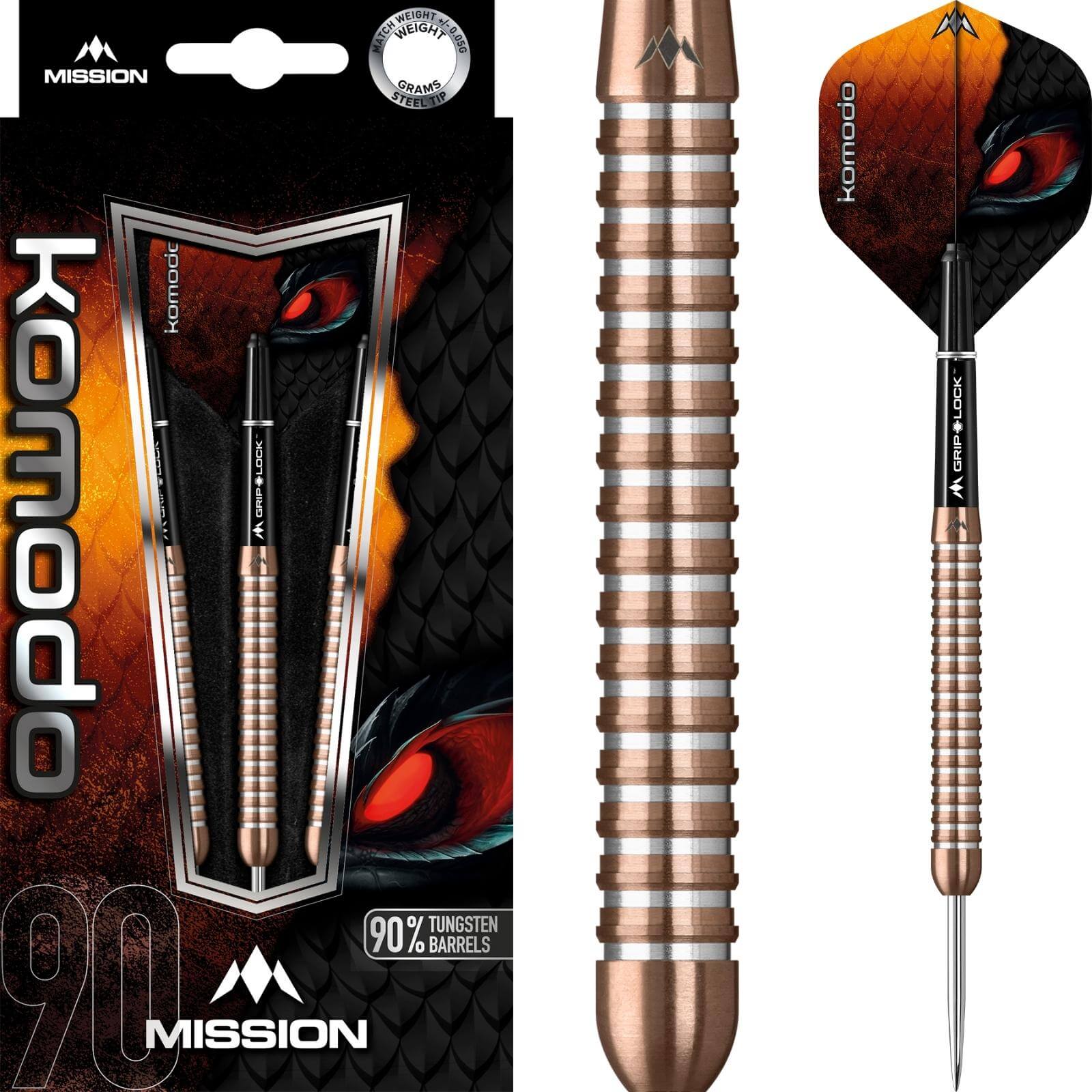 Darts - Mission - Komodo RX M3 Darts - Steel Tip - 90% Tungsten - 21g 23g 25g 