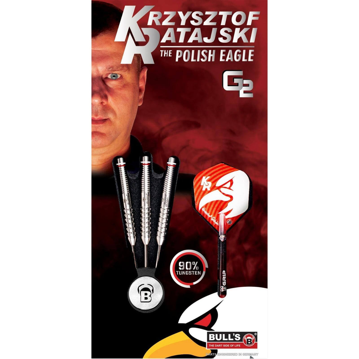 Darts - BULL&#39;S - Krzysztof Ratajski Gen 2 Darts - Steel Tip - 90% Tungsten - 22g 24g 26g 