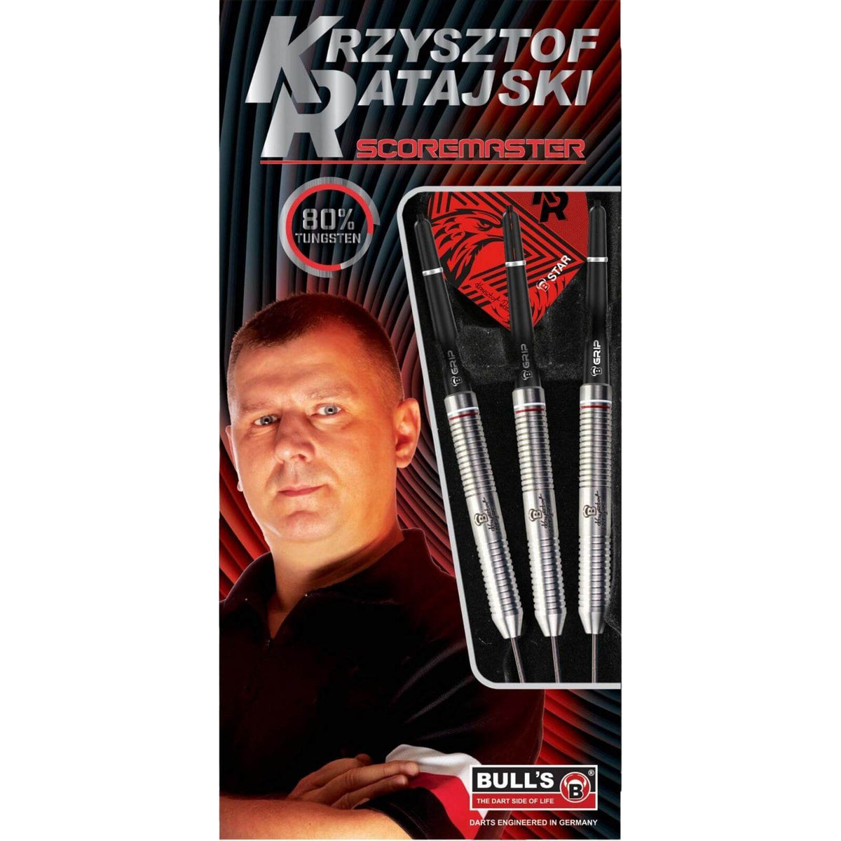 Darts - BULL&#39;S - Krzysztof Ratajski Scoremaster Darts - Steel Tip - 80% Tungsten - 22g 24g 