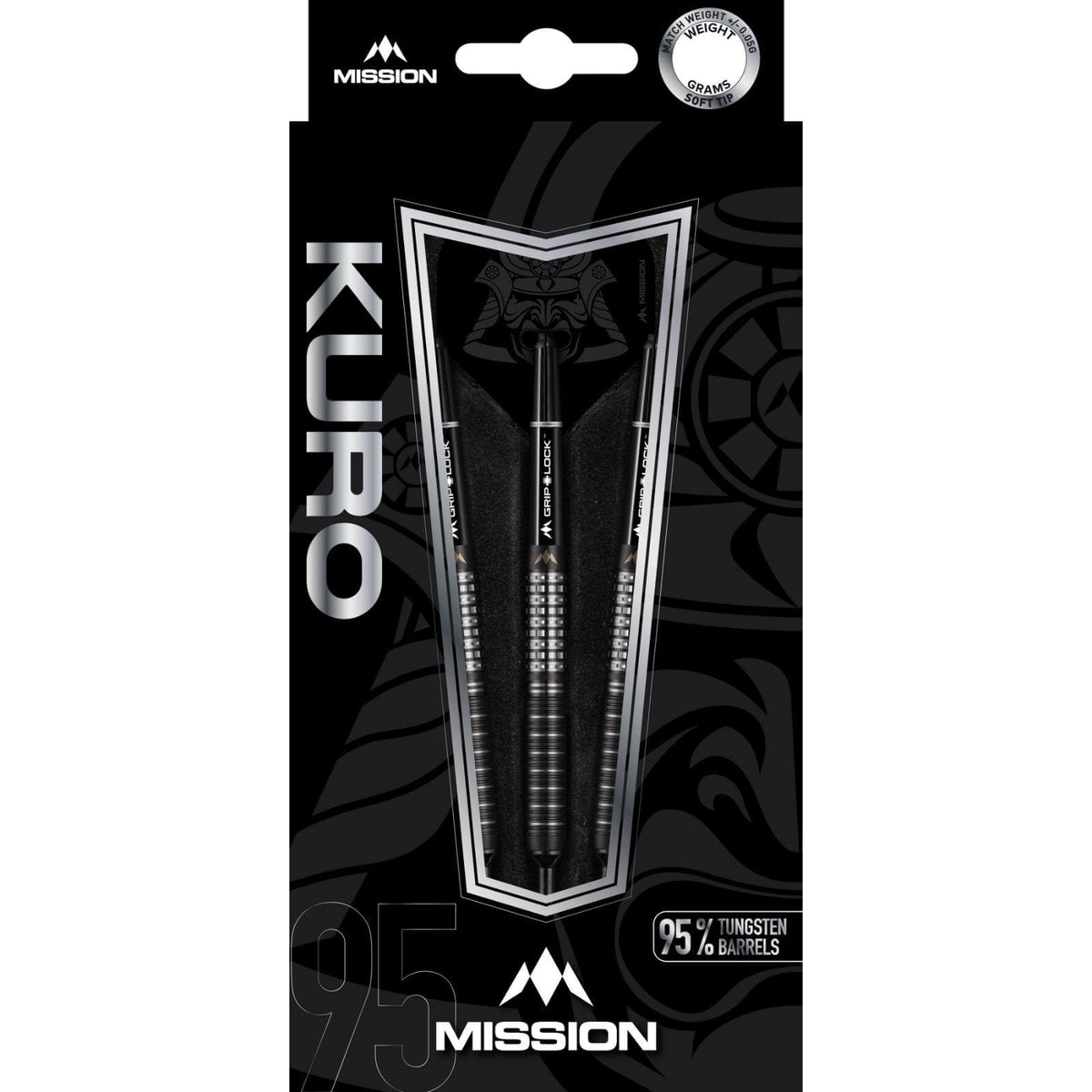 Darts - Mission - Kuro M1 Darts - Soft Tip - 95% Tungsten - 21g 23g 